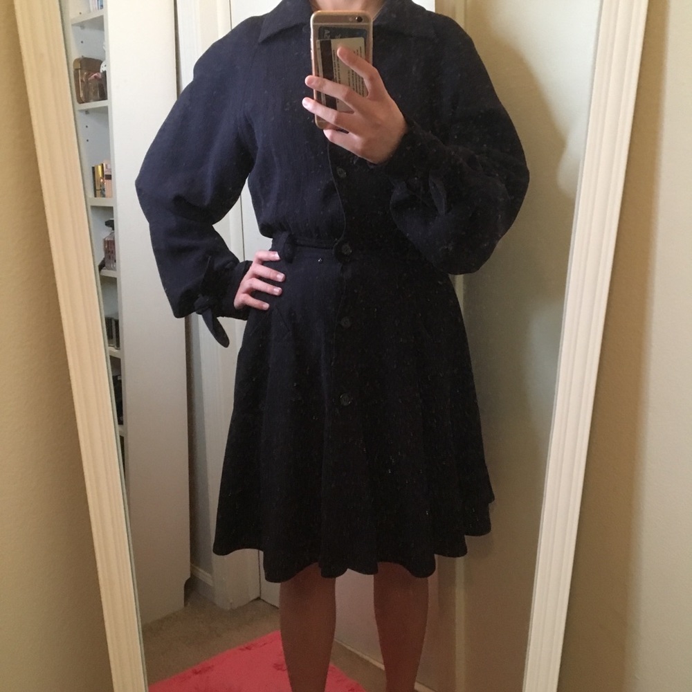 Isaac mizrahi wool dress black vintage
